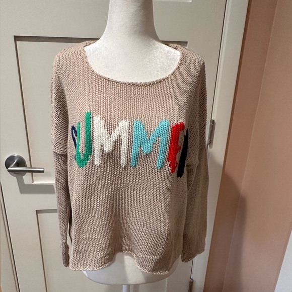 Wooden Ships size XS cotton/acrylic lightweight knit crew neck ‘SUMMER’ sweater. - Picture 2 of 10